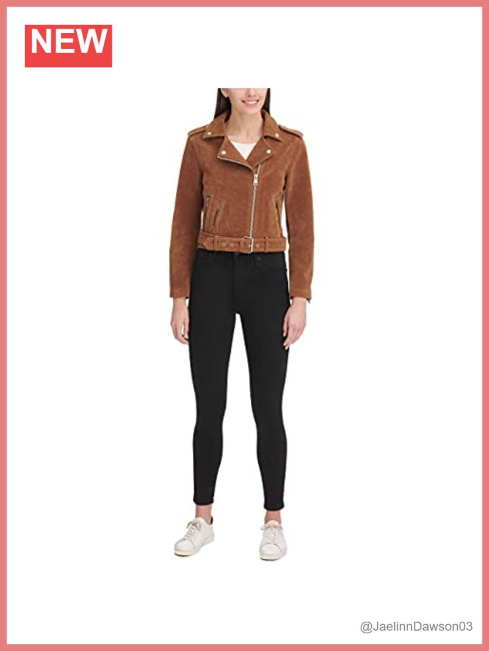 Faux Suede Asymmetrical Belted Motorcycle Jacket